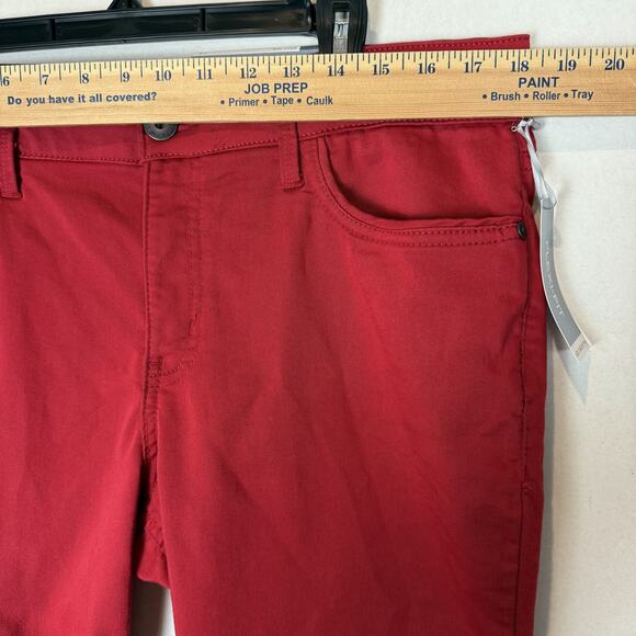 Liz Claiborne Jeans Womens 14 Red Denim Flex-Fit Classic Slim Skinny Leg Zip Fly - Picture 10 of 13